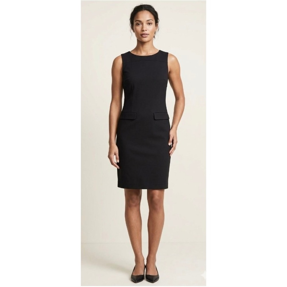 Gap Womens Black Sleeveless Sheath Career Dress Size 6 Flap Pockets 122602
